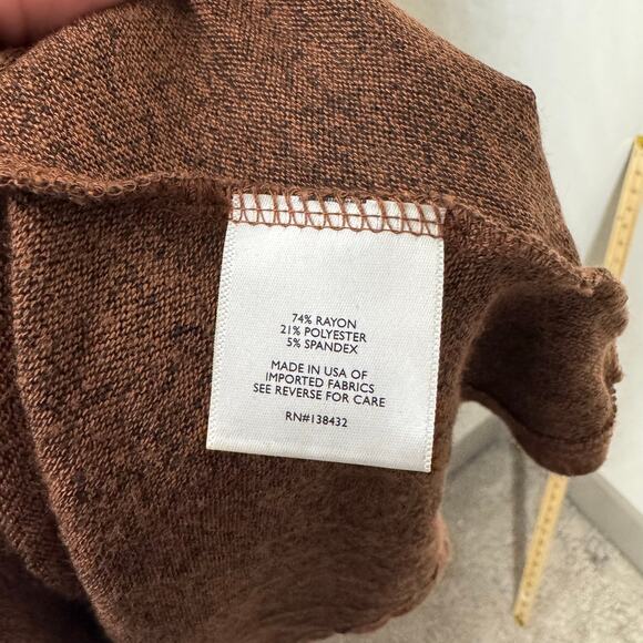 ModCloth Women’s 1X Brown Cowl Neck Tunic Top Long Sleeve Stretch Knit - Picture 3 of 8